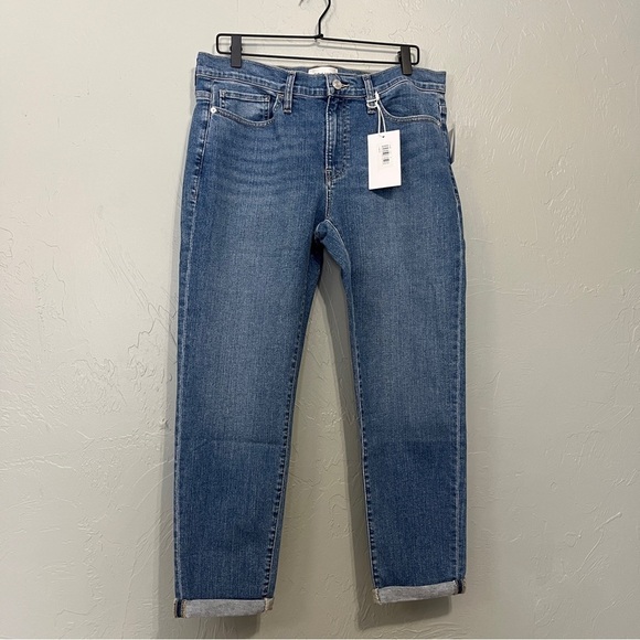 Frame Le Garçon Boyfriend Jeans Size 31 medium wash cuffed mid rise - Picture 5 of 10